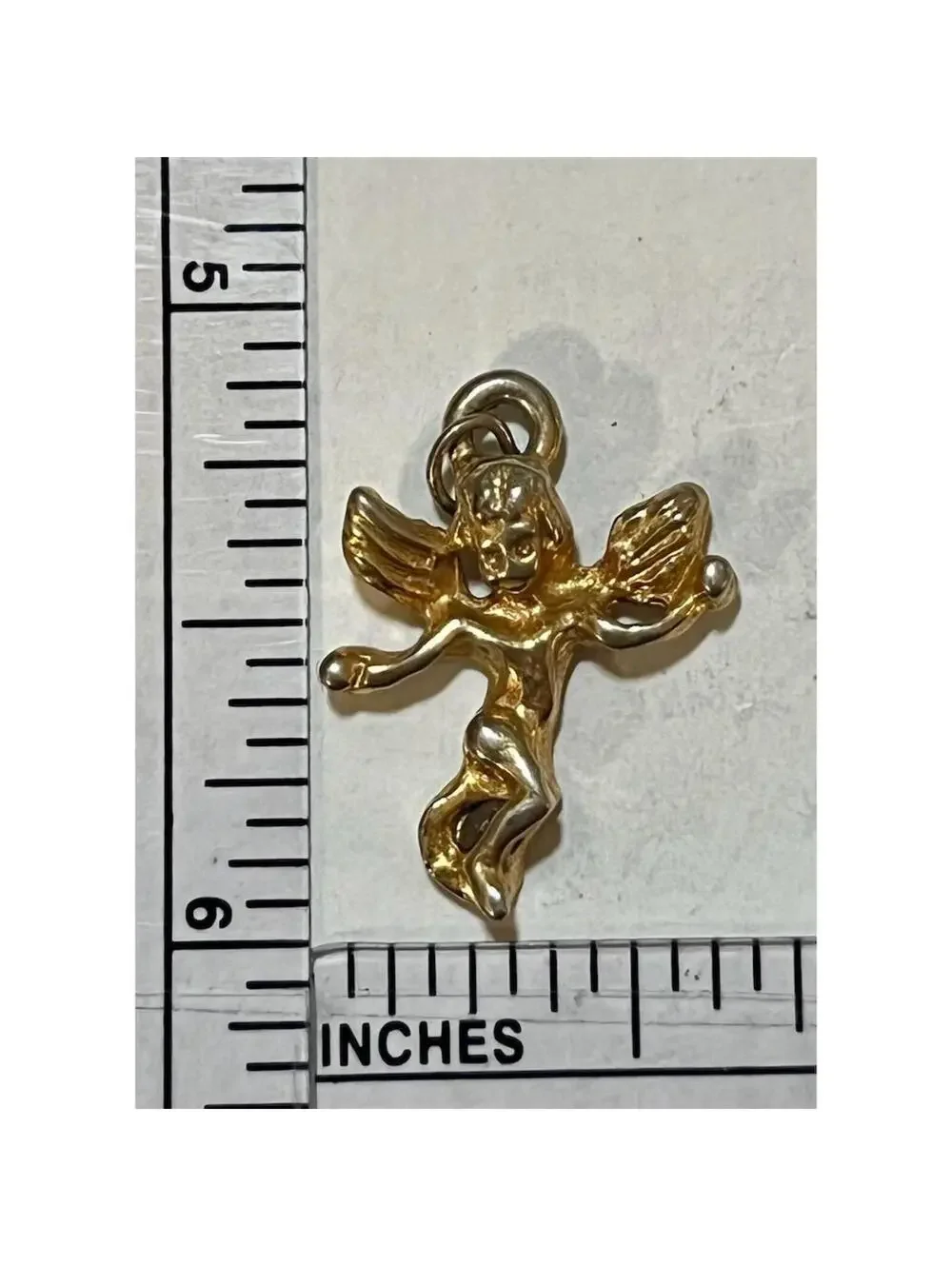 Gold Tone Angel Cherub Charm Pendant Religious Christian Jewelry